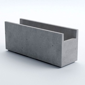 Вазон бетонный уличный "Ховд С" 40x97x30 см
