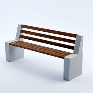 Скамейка бетонная Ронда №1 45x178x45 см 2