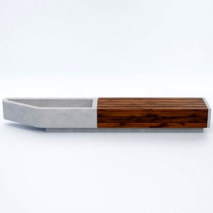Скамейка бетонная Урбикс с клумбой №1 45x350x57 см